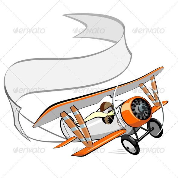 Cartoon Retro Biplane Doodling In Airplane Illustration 590x590 Cartoon Retro Biplane Doodling In Airplane Illustration