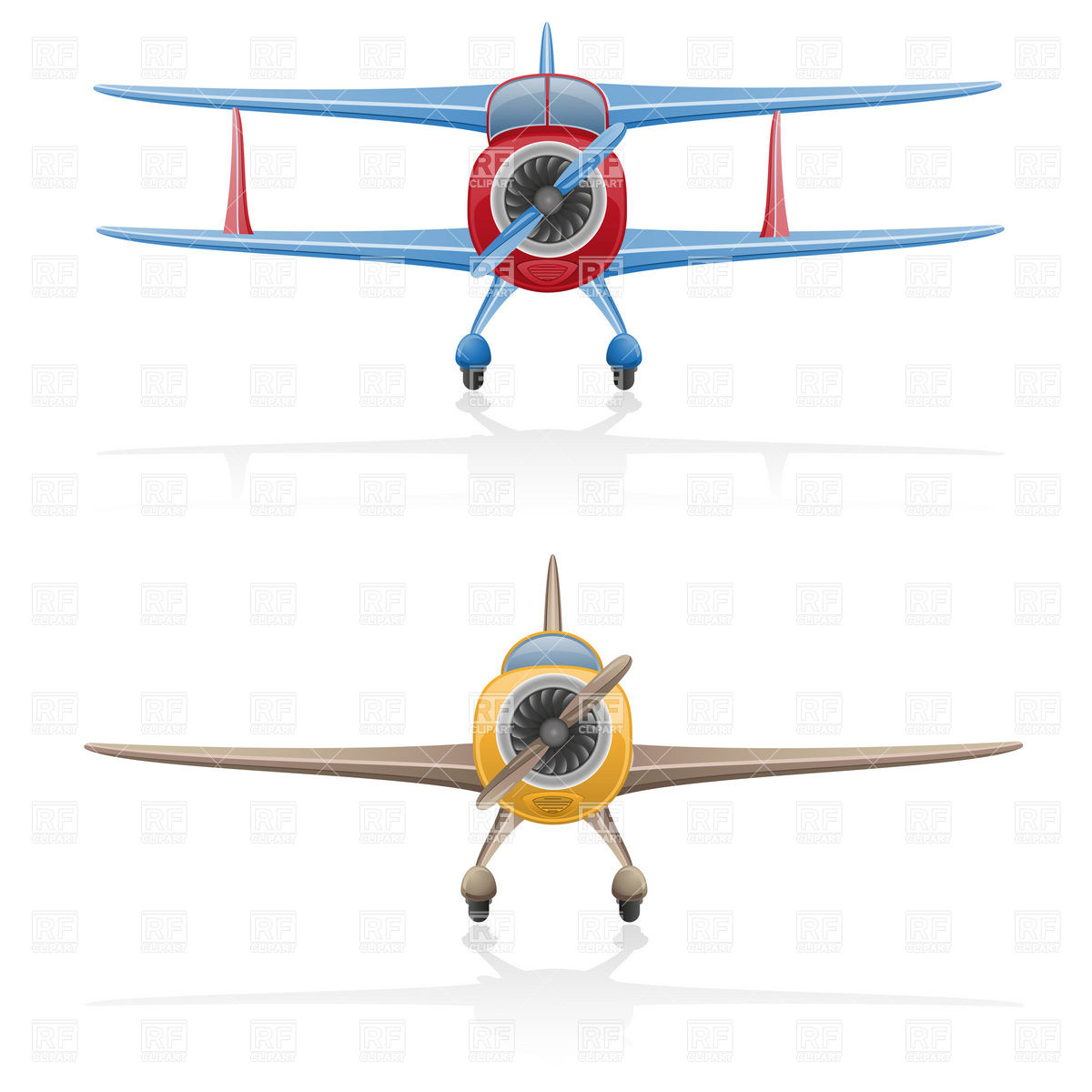 Front View Of Cartoon Biplane With Airscrew 1200x1200 Front View Of Cartoon Biplane With Airscrew