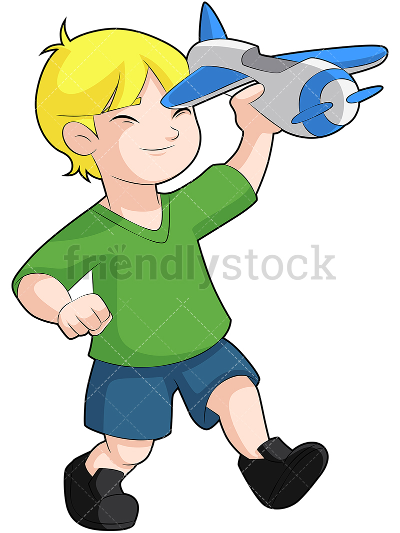 Little Boy Playing With Toy Airplane Cartoon Vector Clipart 800x1067 Little Boy Playing With Toy Airplane Cartoon Vector Clipart