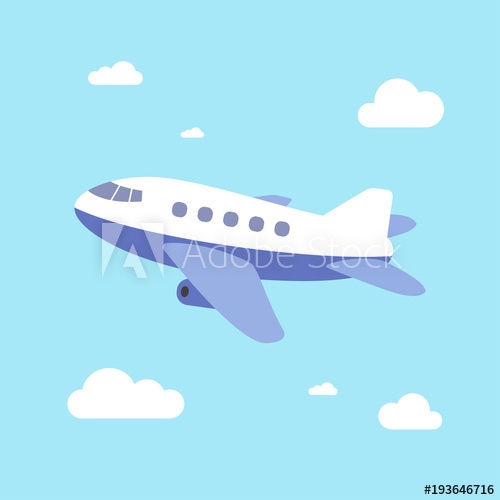 Airplane Vector Illustration, Airplane Take Off With Blue Sky 500x500 Airplane Vector Illustration, Airplane Take Off With Blue Sky