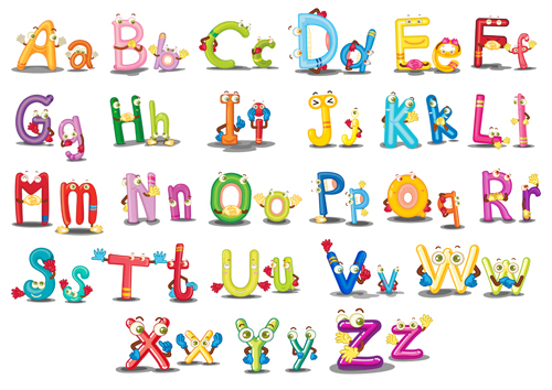 Funny Cartoon Alphabet Vector Graphics Free Download 500x354 Funny Cartoon Alphabet Vector Graphics Free Download