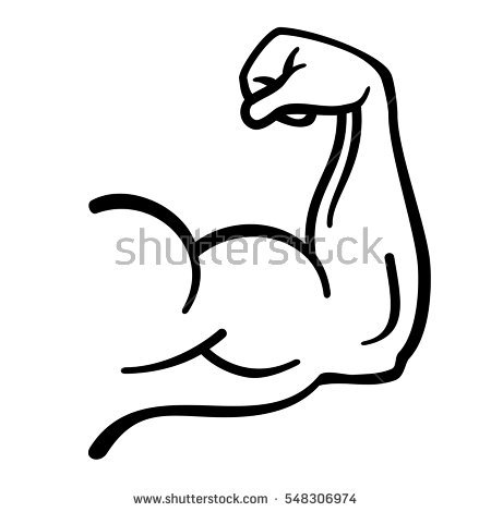 450x470 Cartoon Muscle Arms Group With Items