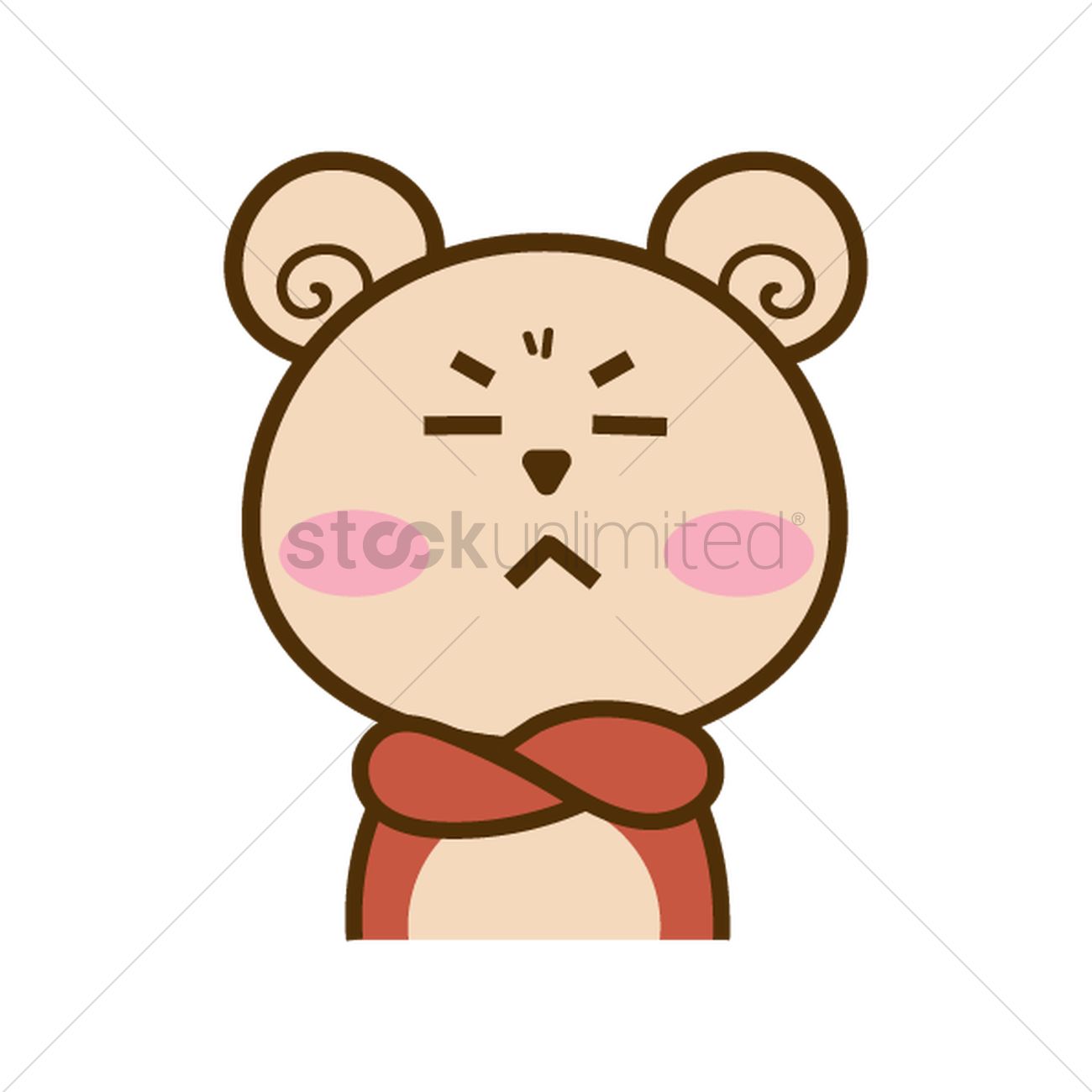 1300x1300 Cartoon Bear With Crossed Arms Vector Image