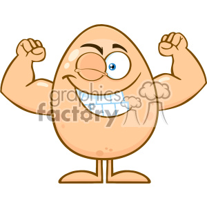 300x300 Royalty Free Rf Clipart Strong Egg Cartoon Mascot Character