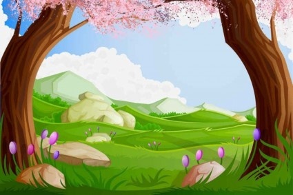 Cartoon Landscape Background Free Vector Download 425x283 Cartoon Landscape Background Free Vector Download