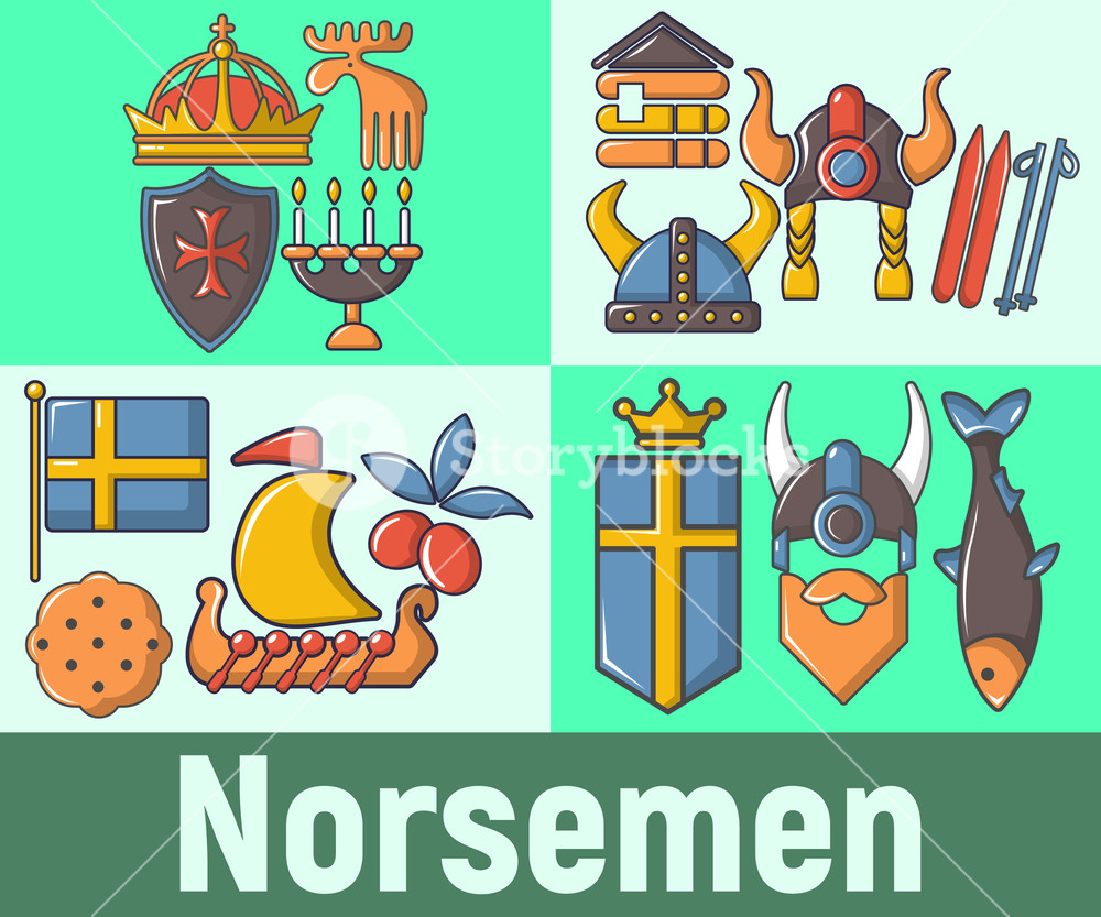1000x833 Norsemen Concept Banner Cartoon Banner Of Norsemen Vector Concept
