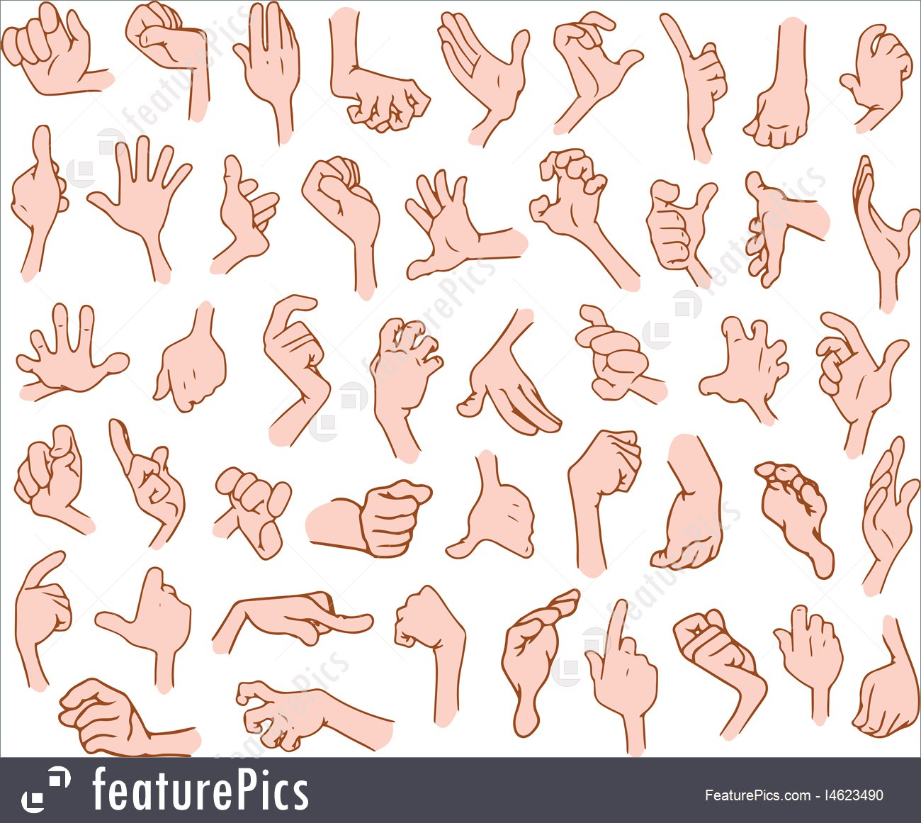 Human Body Parts Cartoon Hands Pack 1300x1161 Human Body Parts Cartoon Hands Pack