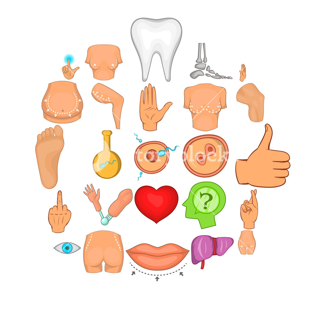 Body Parts Icons Set Cartoon Set Of Body Parts Vector Icons 1000x1000 Body Parts Icons Set Cartoon Set Of Body Parts Vector Icons
