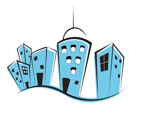 500x403 Cartoon Building Vector Design