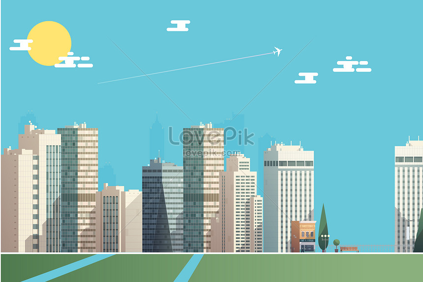 860x573 Cartoon City Vector Building Illustration Image Picture Free