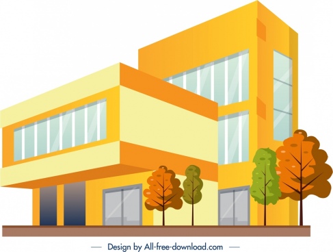 487x368 Office Building Cartoon Free Vector Download