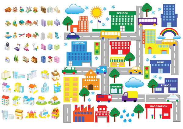 600x423 Cartoon Building Icon