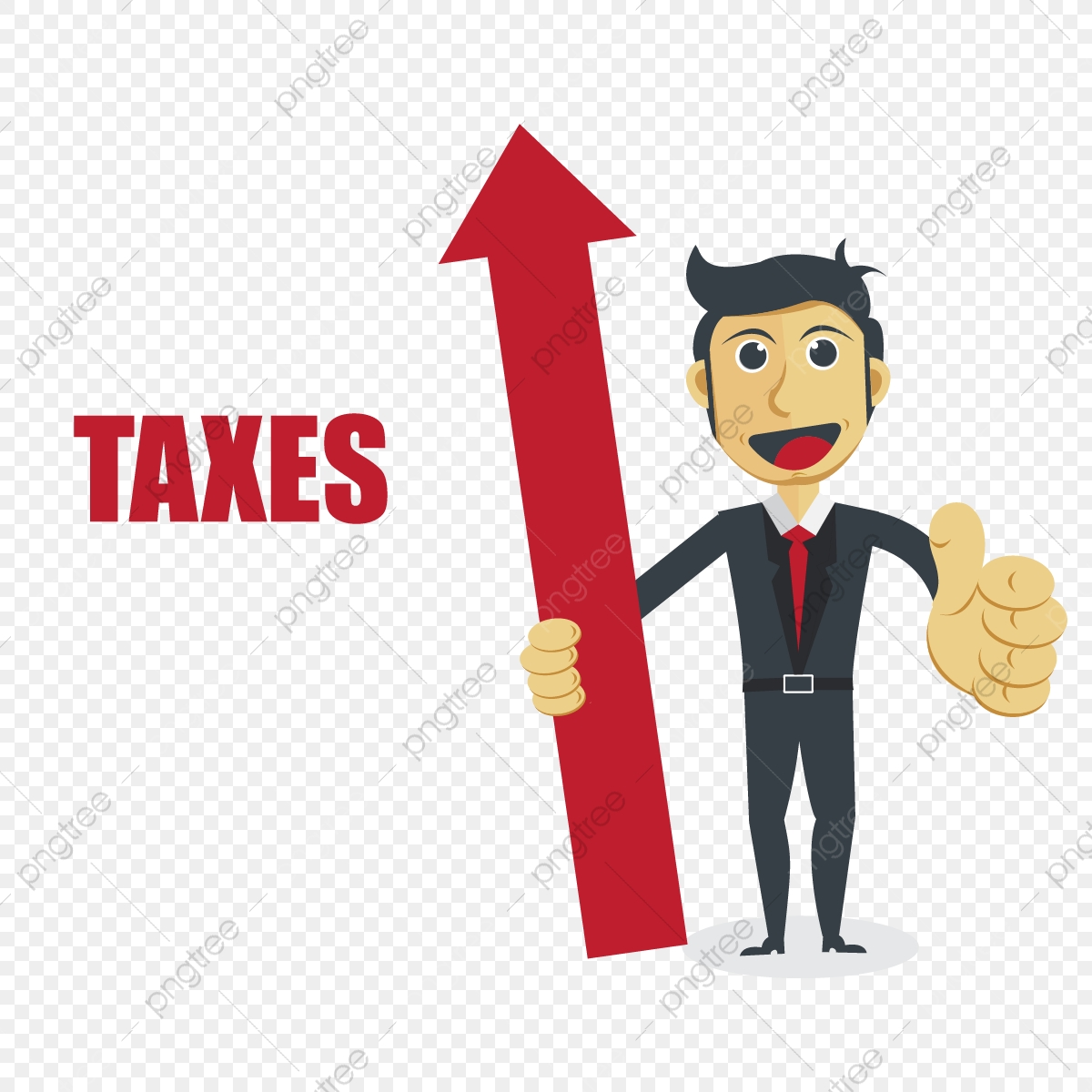 1200x1200 Cartoon Businessman Illustration With Taxes Concept, Money, Tax