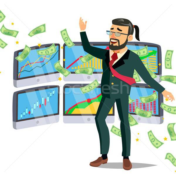 600x600 Dollar Rain Businessman Vector Winner Cash Savings Banking