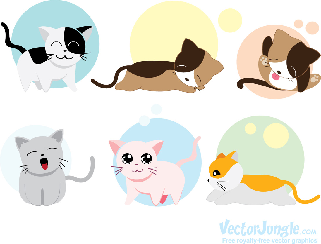 1097x836 Cute Cat Vector Images