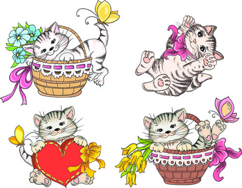 473x368 Cute Cat Vector Free Vector Download