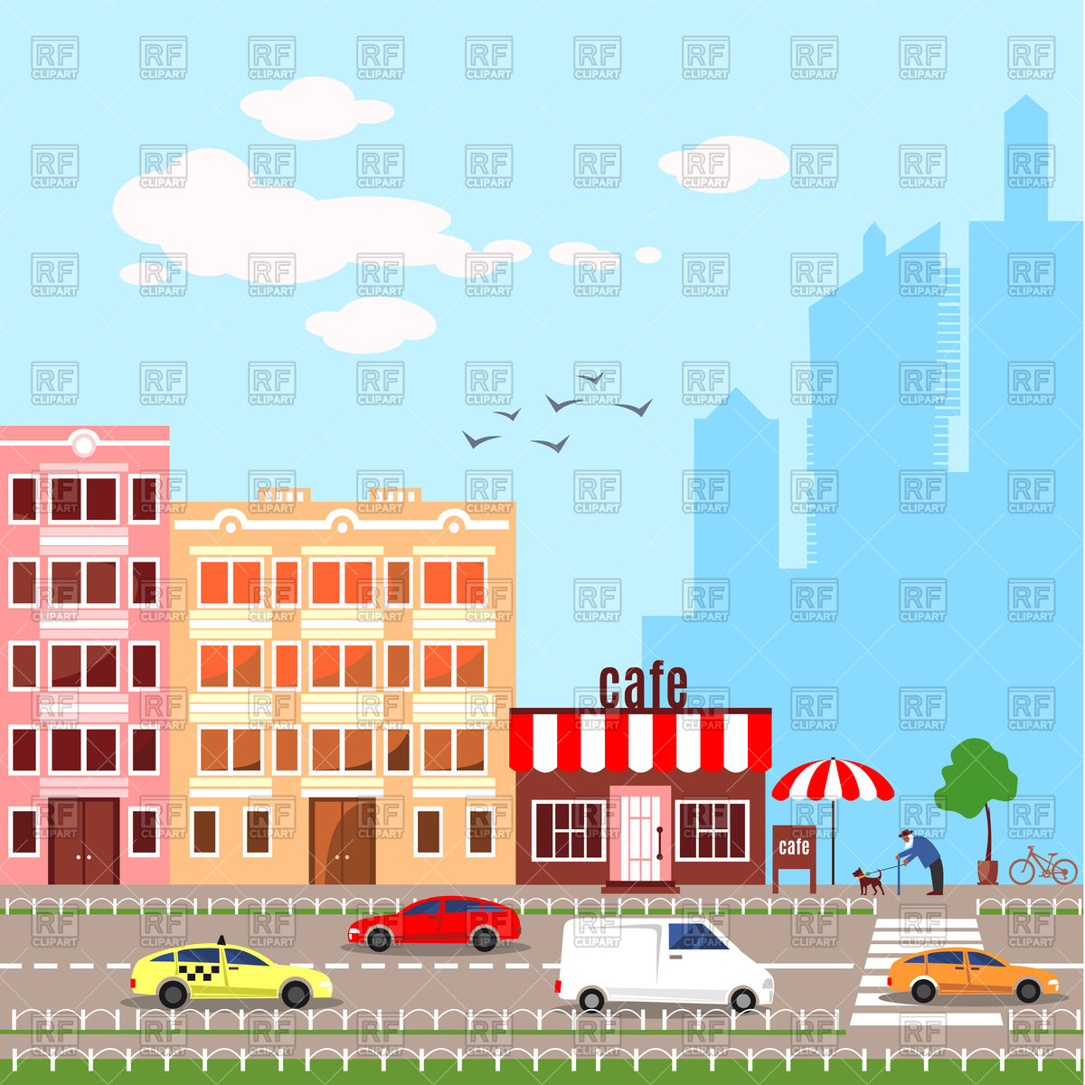 Cartoon City With Cars Vector Image Of Architecture, Buildings 1200x1200 Cartoon City With Cars Vector Image Of Architecture, Buildings