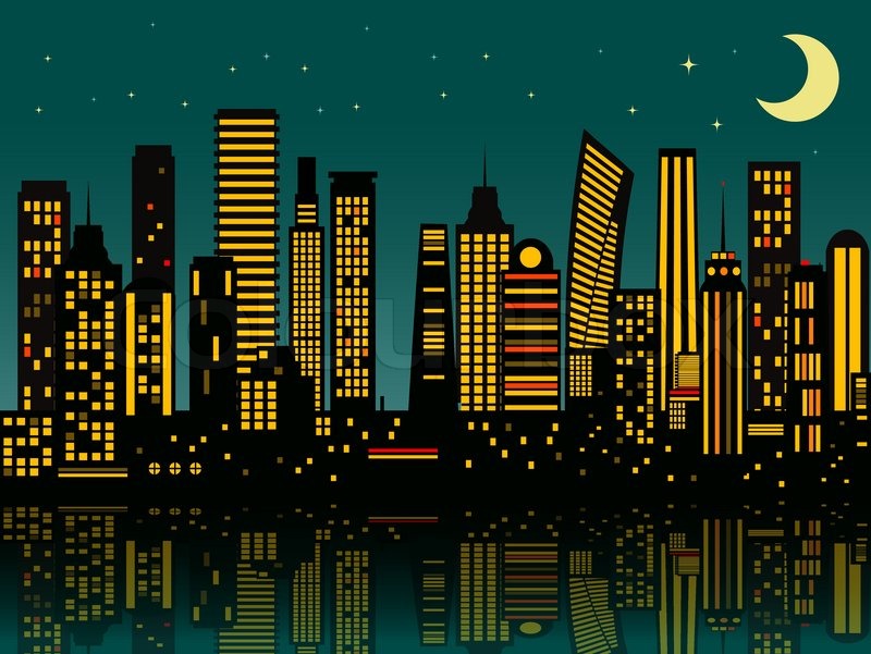 Cartoon Night City Vector Stock Vector Colourbox 800x601 Cartoon Night City Vector Stock Vector Colourbox