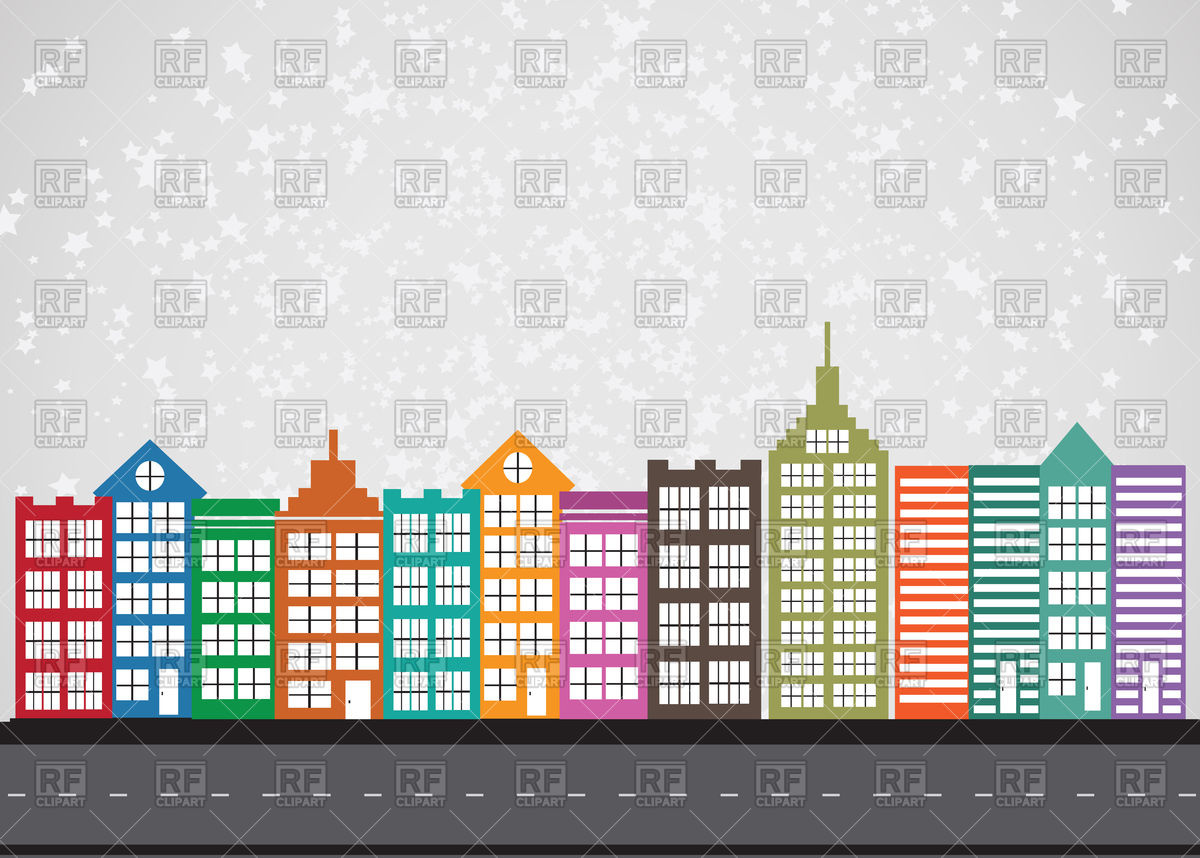 Colorful Cartoon City Vector Image Of Architecture, Buildings 1200x858 Colorful Cartoon City Vector Image Of Architecture, Buildings