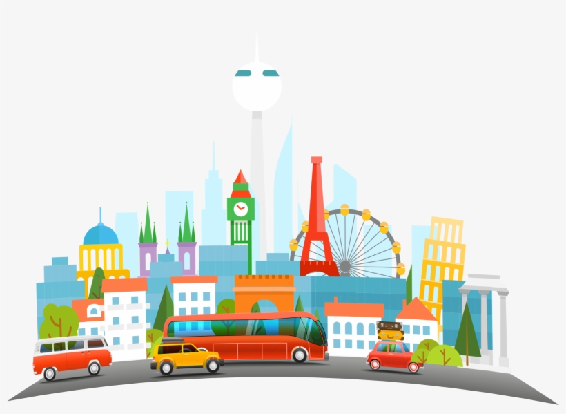 Hand Drawn Cartoon City Decoration Vector 820x599 Hand Drawn Cartoon City Decoration Vector