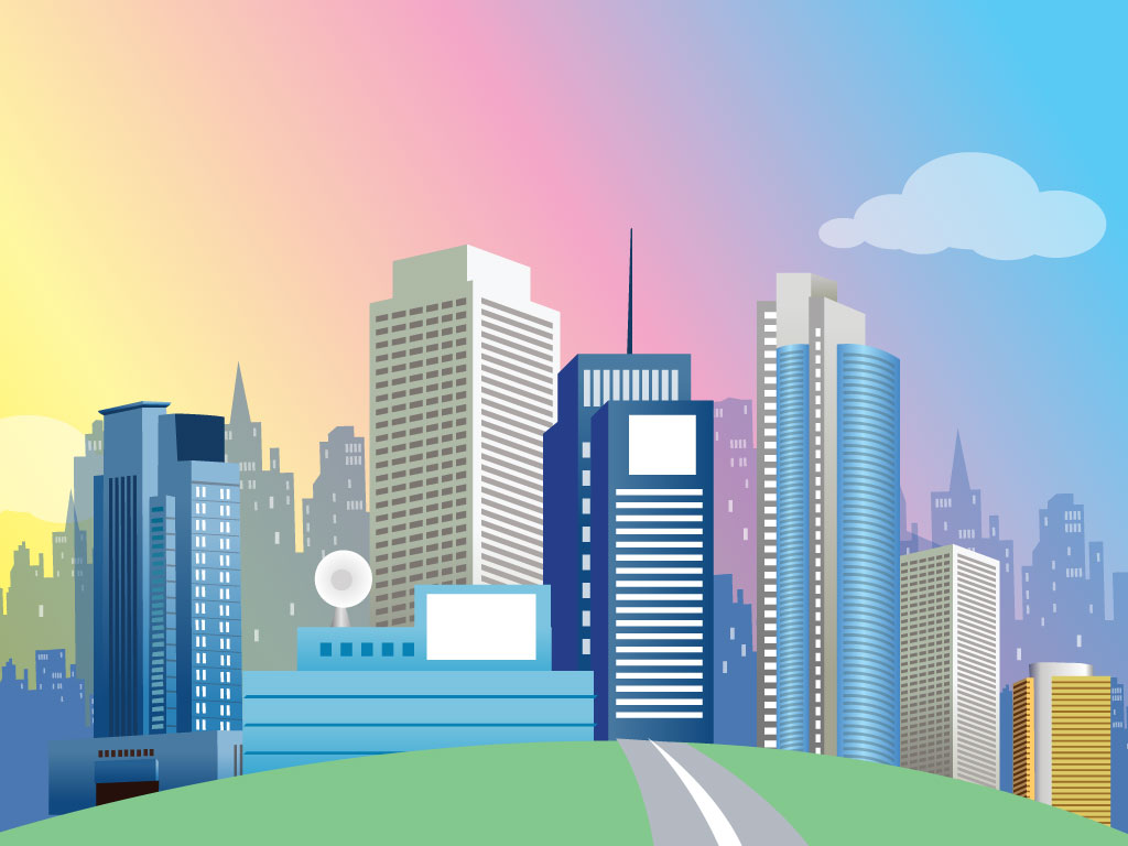 Modern Cartoon City 1024x768 Modern Cartoon City