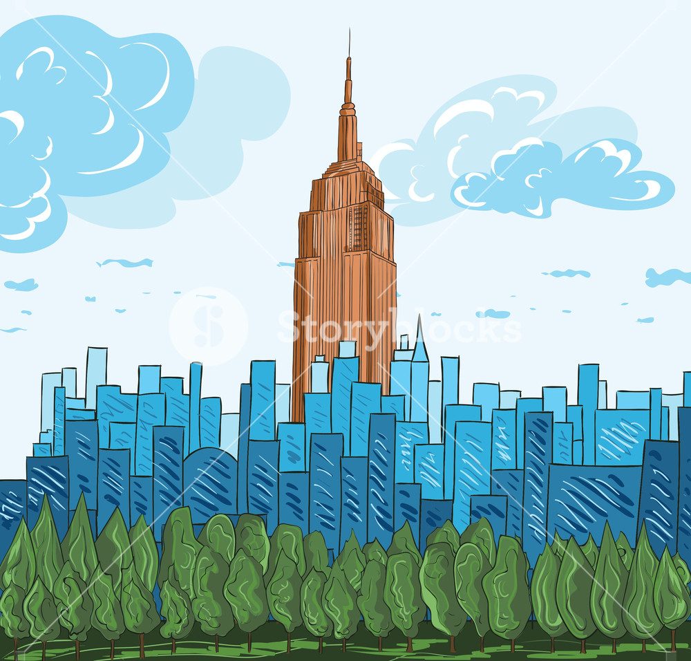 Cartoon Background With City Vector Illustration Royalty Free 1000x956 Cartoon Background With City Vector Illustration Royalty Free