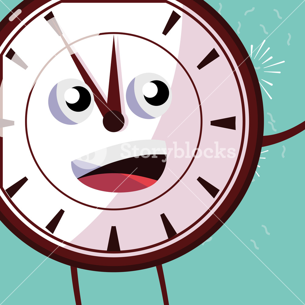 Cartoon Clock Icon Over Blue Background, Vector Illustration 1000x1000 Cartoon Clock Icon Over Blue Background, Vector Illustration