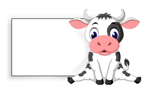 500x318 Cartoon Cow With Blank Paper Vector Free Download