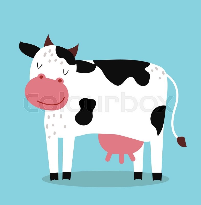 786x800 Cute Cartoon Cow Vector Illustration Stock Vector Colourbox