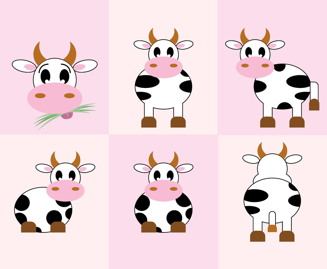 1136x936 Cartoon Cow Vector Art Graphics