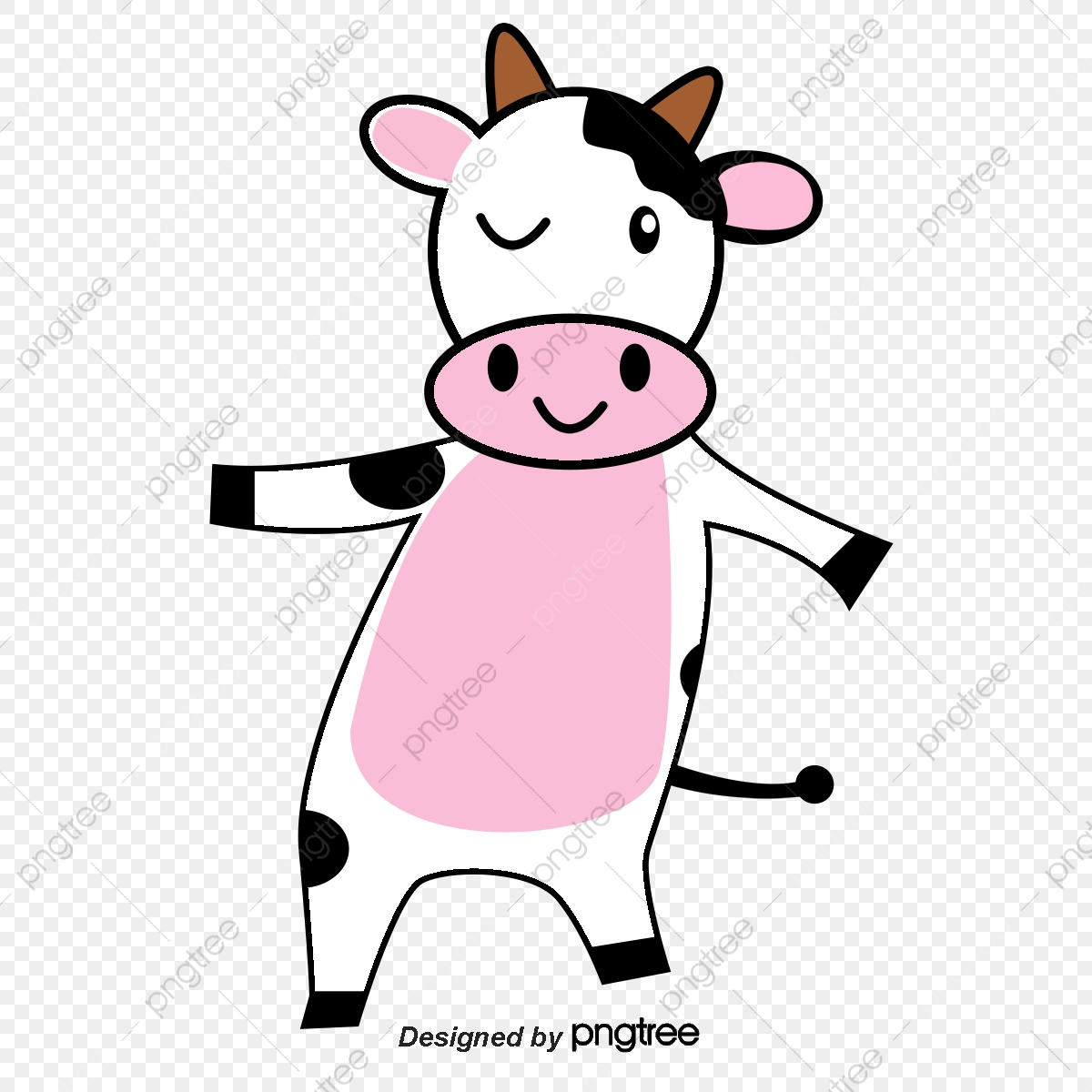 1200x1200 Cartoon Cow Vector Material, Dairy Cow, Cartoon, Livestock Png