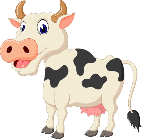 500x489 Cartoon Baby Cow Vector Illustration Free Download