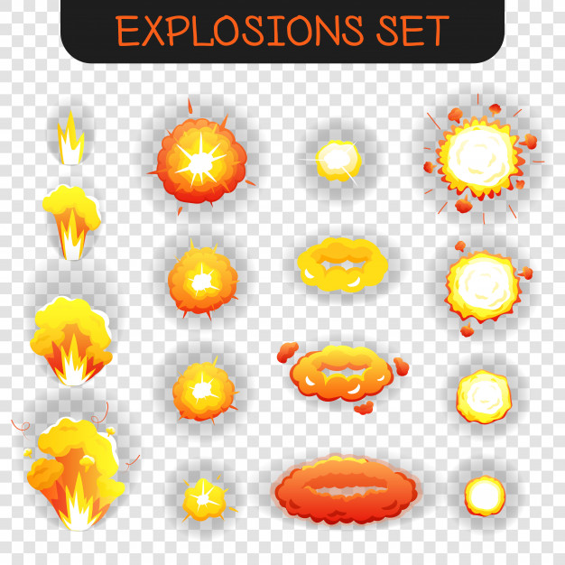 626x626 Cartoon Explosion Transparent Set Vector Free Download