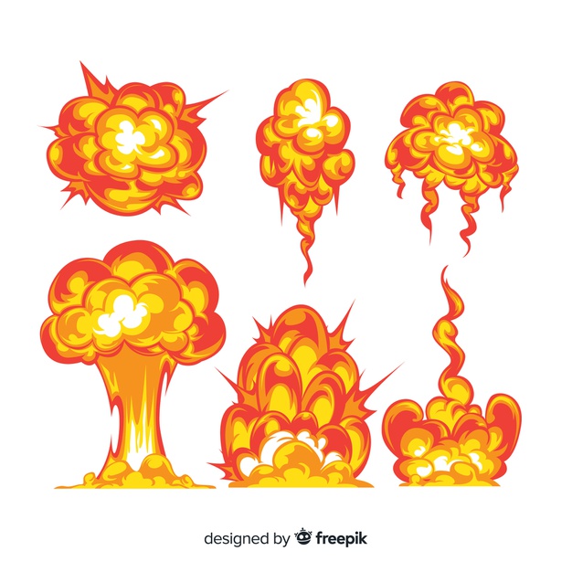 626x626 Collection Of Cartoon Explosion Effects Vector Free Download