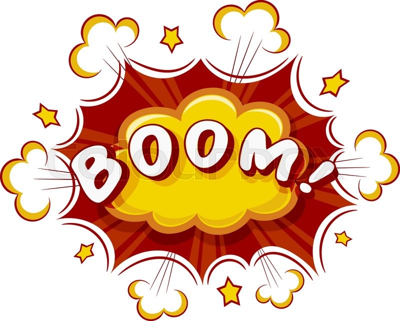 800x642 Colored Cartoon Explosion Boom! Stock Vector Colourbox