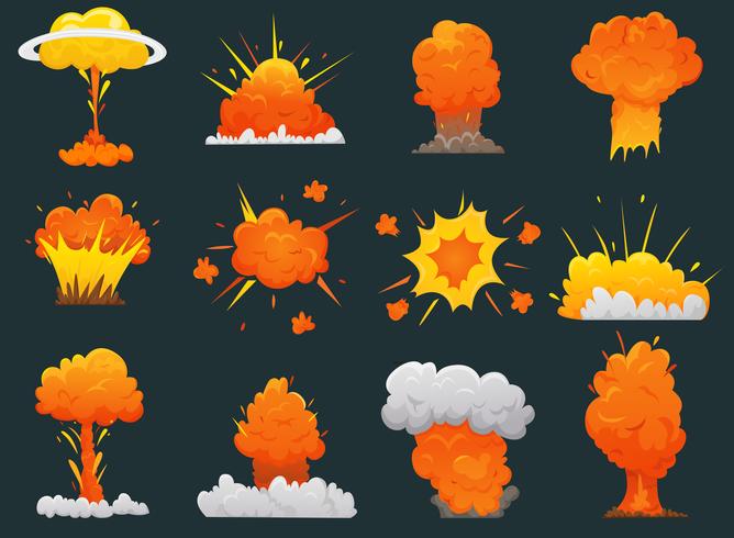 668x490 Retro Cartoon Explosion Icon Set