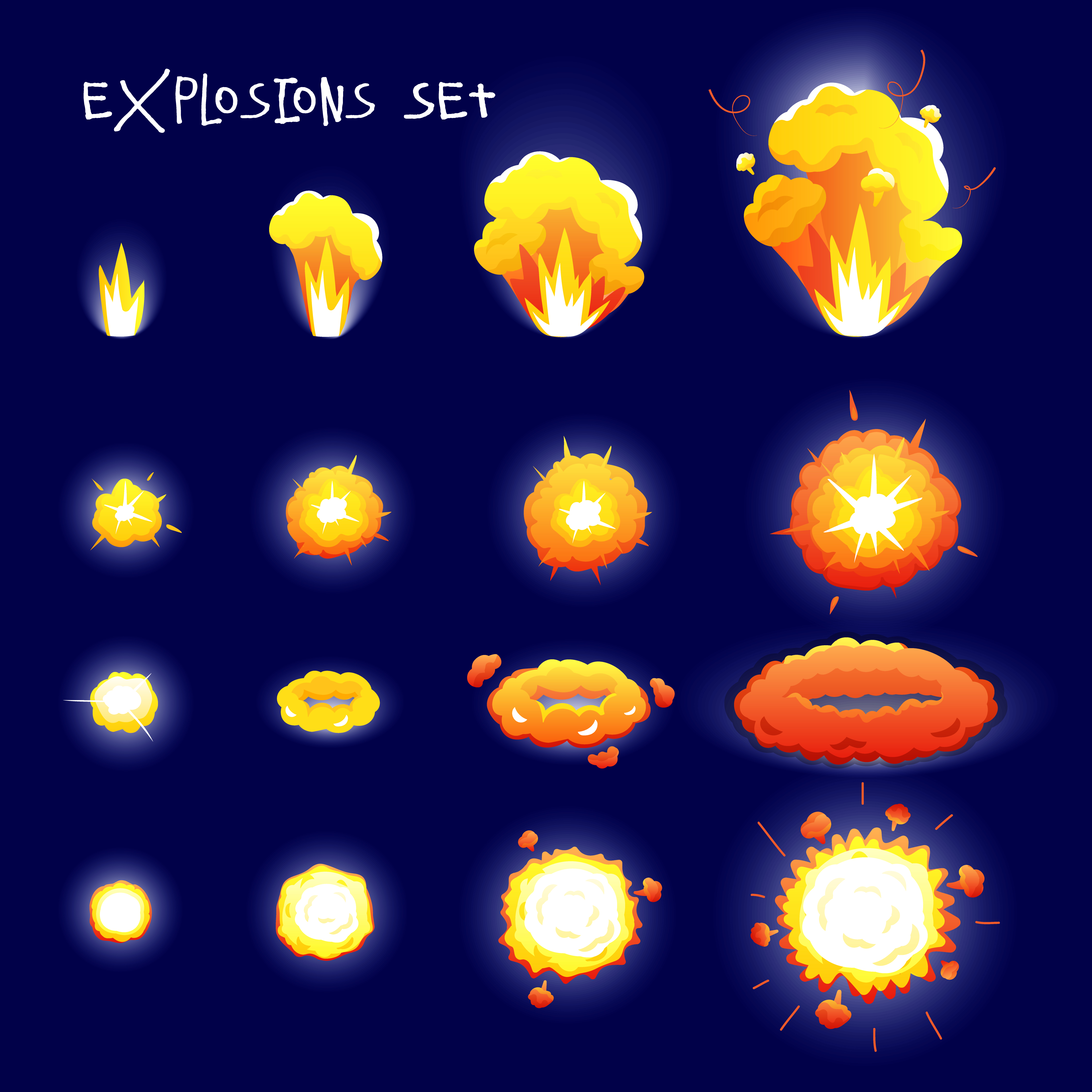 4500x4500 Cartoon Explosion Free Vector Art