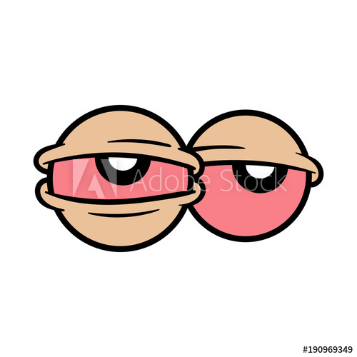 500x500 Cartoon Intoxicated Eyes Vector Illustration