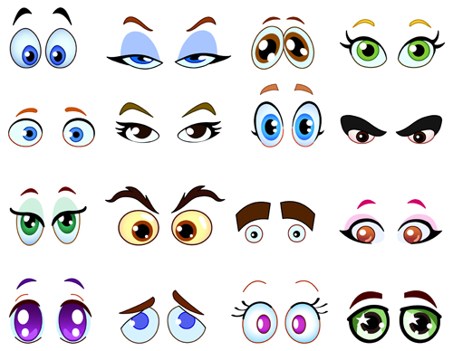500x388 Cartoon Eyes Vectors Set Free Download
