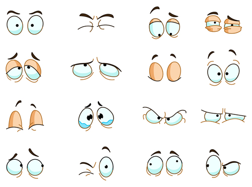 500x371 Cartoon Eyes Vectors Set Free Download