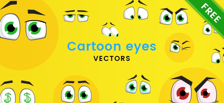 759x350 Free Cartoon Eye Vector Set