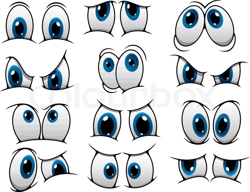 800x615 Large Set Of People Cartoon Eyes Stock Vector Colourbox