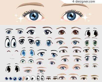 411x328 Designer Cartoon Eyes Vector Material Summary