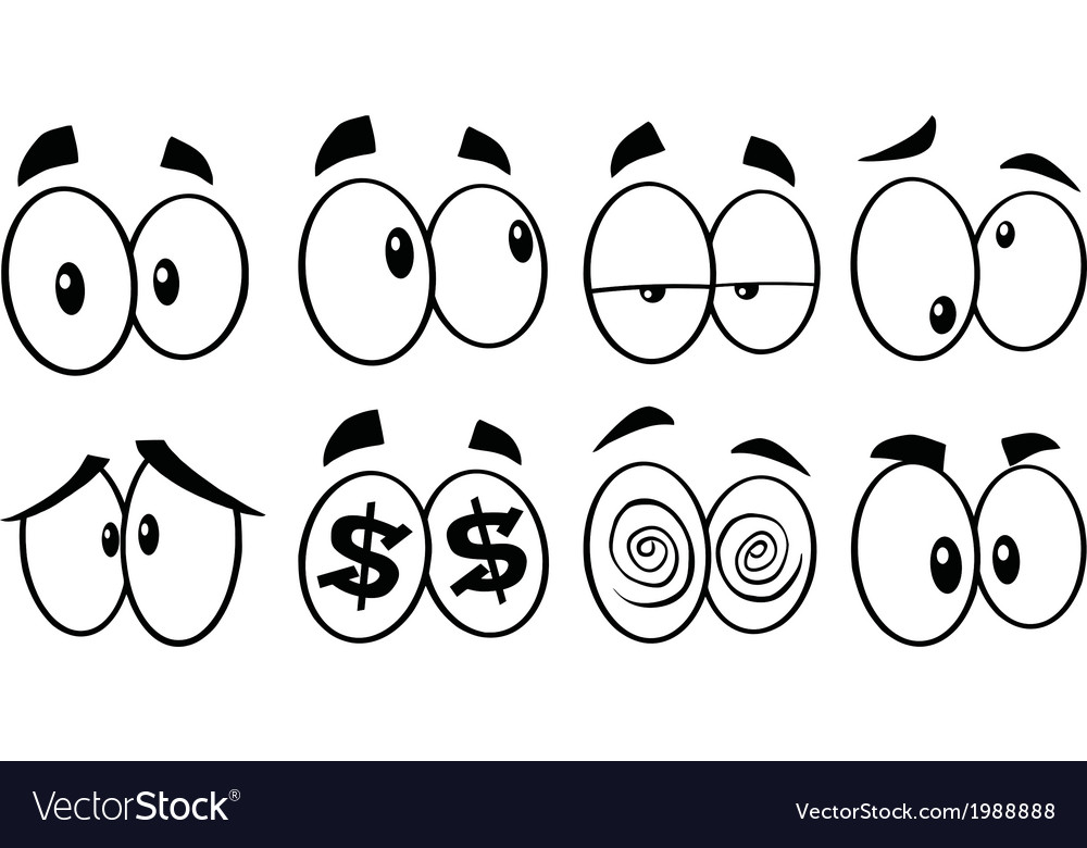 1000x780 Cartoon Eyes Vector