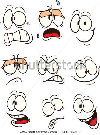 351x470 Cartoon Faces Vector Clip Art Illustration Each On A Separate