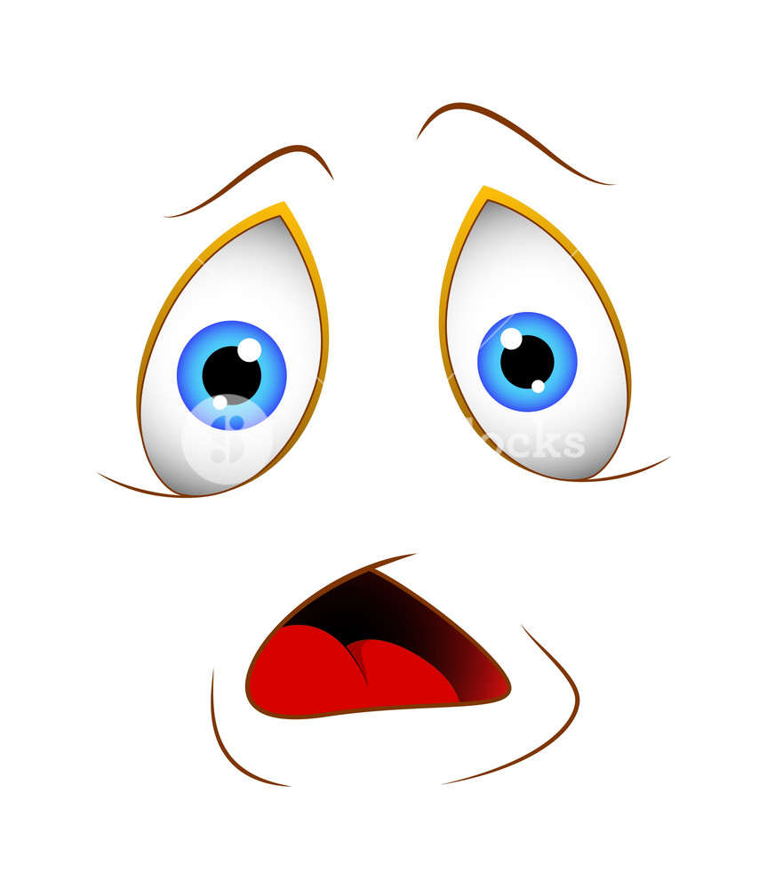 863x1000 Shocked Cartoon Face Vector Illustration Royalty Free Stock Image