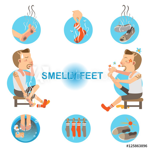 Smelly Feetcartoon Man Unpleasant Odor Of Socks And Sneakers 500x500 Smelly Feetcartoon Man Unpleasant Odor Of Socks And Sneakers