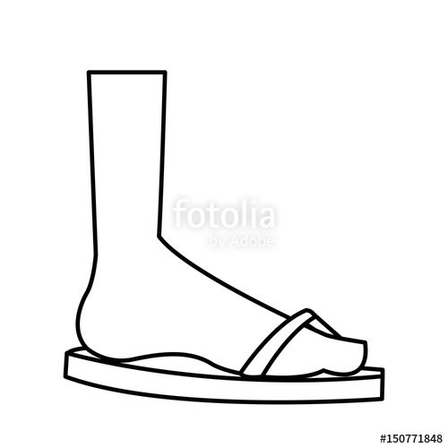 Cartoon Feet Sandal Vacation Style Outline Vector Illustration 500x500 Cartoon Feet Sandal Vacation Style Outline Vector Illustration