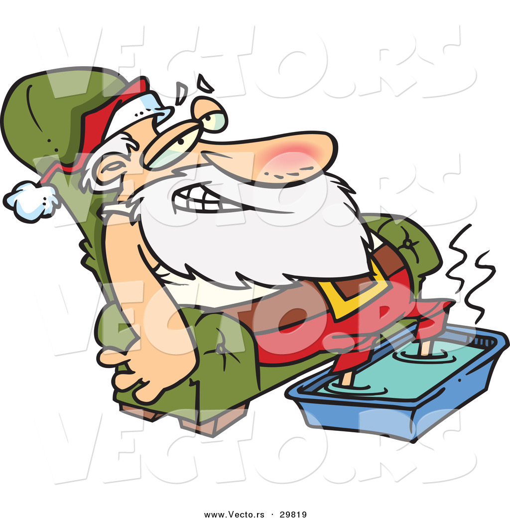 Cartoon Vector Of A Tired Santa Relaxing On A Couch With A Hot 1024x1044 Cartoon Vector Of A Tired Santa Relaxing On A Couch With A Hot