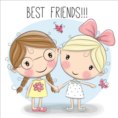 500x500 Cute Cartoon Girls Design Vector Free Download